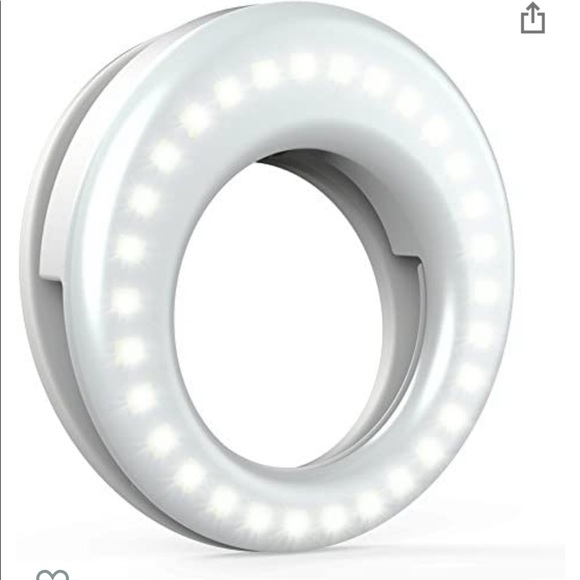 LED Selfie Ring Light Clip on Phone -  (New from Amazon) comes w/ charging cable - Picture 2 of 2